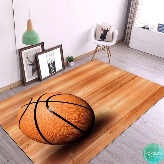 Discover NBA Rug, Sport Lover, Basketball Mat, Game Carpet, Ball Runner, Gaming Room Art, Game Room Designer, Gift for Game Room, Gift for Boy Room