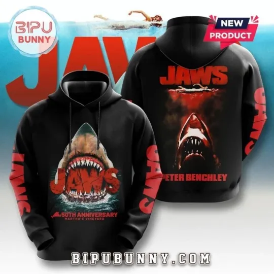 Jaws 50th Anniversary 3D Hoodie for Petter Benchley