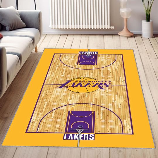 Discover Basketball Court Rug, Los Angeles Rug, NBA Rug, Teen Room Carpet, My Favorite Team Rug, Christmas Gift, Popular Rug, Man Cave Rug