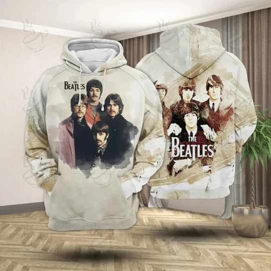 The Beatles Memories 3D Hoodie Men’s Pullover Hoodie Music Lover’s Hoodie