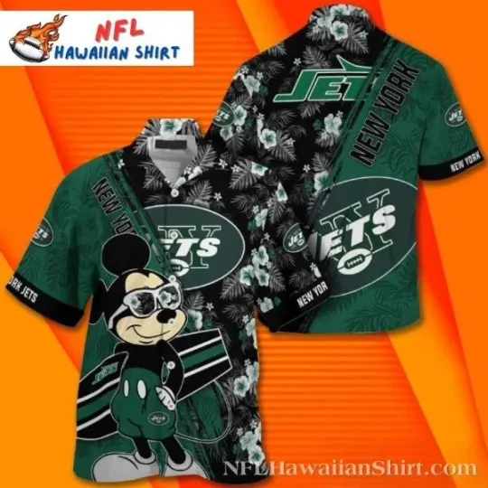 Discover New York Football Tropical Mickey Aloha Hawaiian Shirt