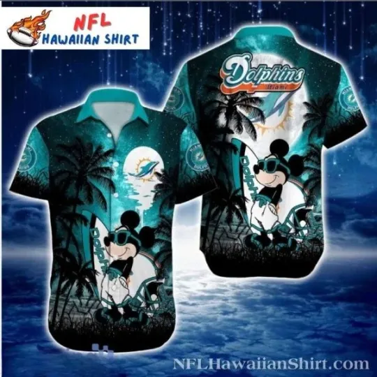 Discover Mickey Mouse Miami Football Tropical Hawaiian Shirt