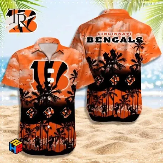 Discover Cincinnati Football Tropical Dusk Hawaiian, Gift For Fans, Gift For Friends