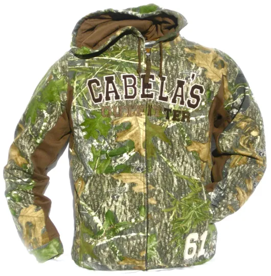 Discover Cabela's Men's Mossy Oak Obsession Camo Heavyweight Zip-Up Hoodie