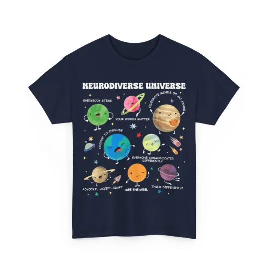 Discover Neurodiverse Universe Planet Autism Awareness Support Squad T-Shirt