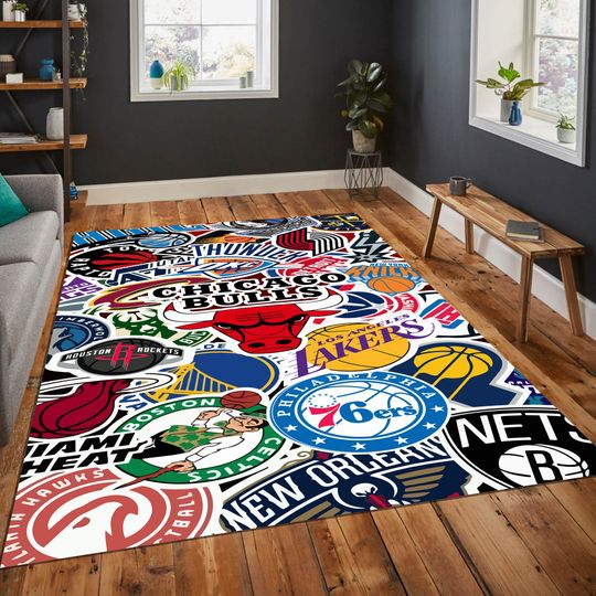 Discover Basketball Rug: Custom Sports Theme, Soft Cotton