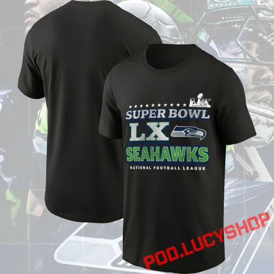 Discover Super Bowl LX Seattle Seahawks 2025 NFC Champions T-Shirt, Size S-2XL
