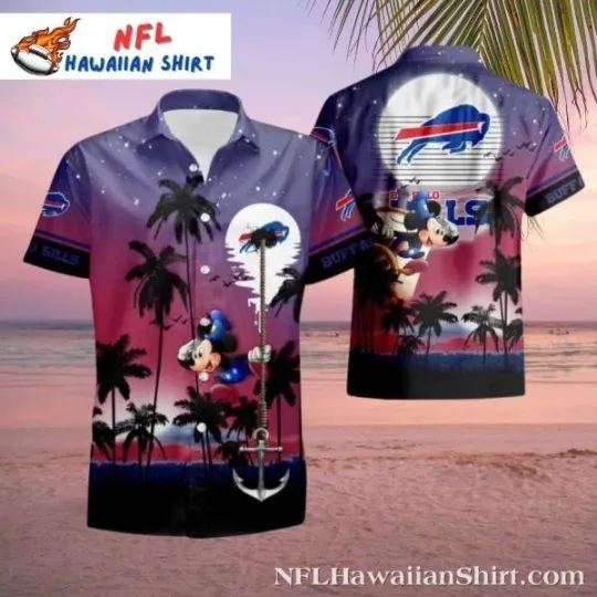 Discover Mickey Buffalo Football Vacation Vibes Tropical Hawaiian Shirt