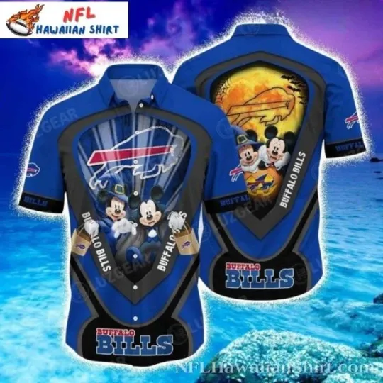 Discover Mickey & Minnie Mouse Buffalo Football Tropical Aloha Hawaiian Shirt