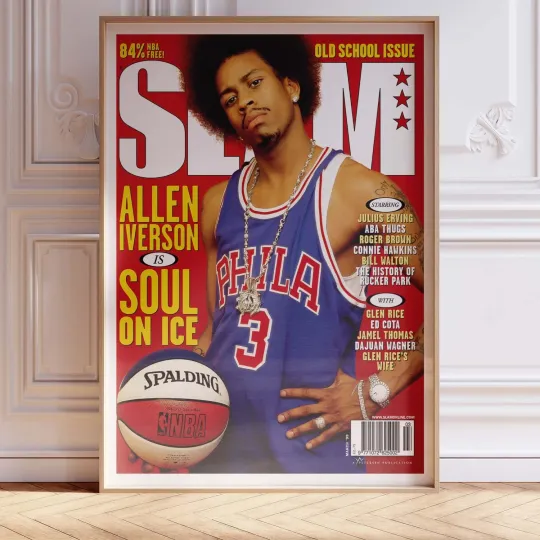Allen Iverson SLAM Magazine Poster NBA Legend March '99 Philly 76ers Art Print