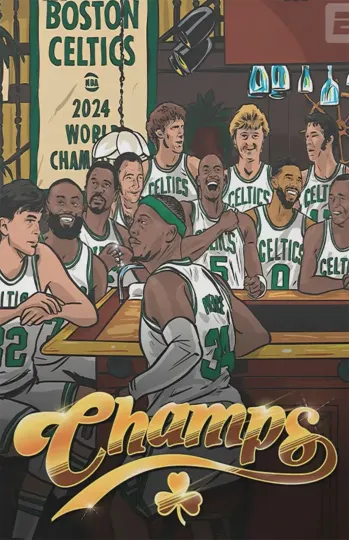 Boston Celtics NBA World Champions Legends Poster 11 x 17 Inches 2025 Champion