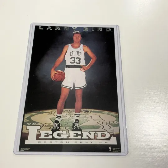 Vintage Larry Bird Poster "The Legend" Boston Celtics Promo Poster Card 4 X 6