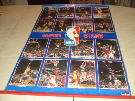NBA Super Stars Wall Poster Starline 1987