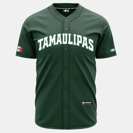 Discover Tamaulipas Baseball Jersey Green - Mexico Hiphop All-Over Print Shirt