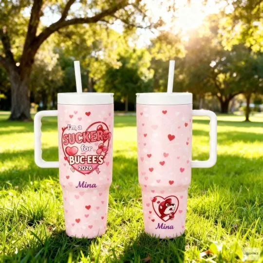 Discover 2026 Bucees Valentines Day Custom Name Tumbler 20Oz 30Oz 40Oz Coffee Cup
