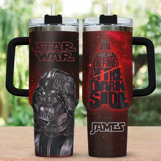 Darth Vader Star Wars 40 oz Tumbler with Handle Custom Name