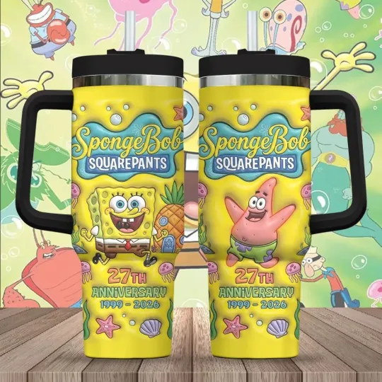SpongeBob SquarePants 27th Anniversary 40oz Tumbler with Handle