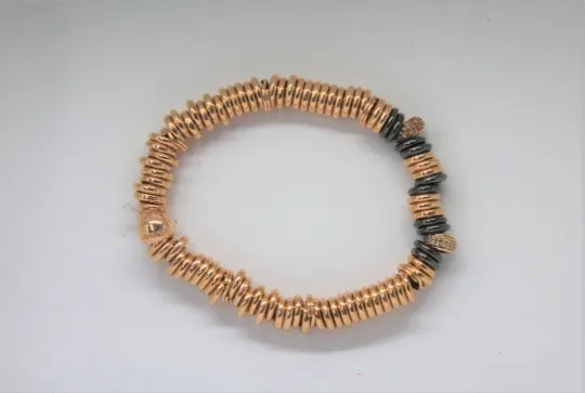 Discover LINKS OF LONDON Ladies RGV w/2x White Diamond Beads Sweetie Bracelet M NEW