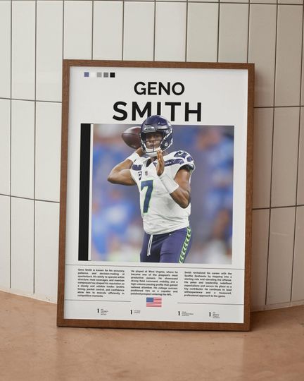 Discover Geno Smith, Seattle Wall Art, Seahawks Football Print, football Poster,