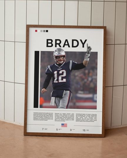 Discover Tom Brady Poster, New England Football Wall Art, football Print,