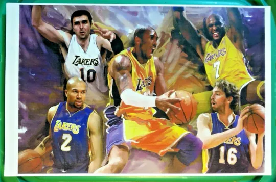 Discover 🔥LOS ANGELES LAKERS🔥 Art Print Poster 11x17 NBA Kobe Bryant Champion & Legends