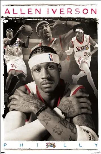 Allen Iverson LEGEND Philadelphia 76ers Retro Collage Costacos 22x34 POSTER
