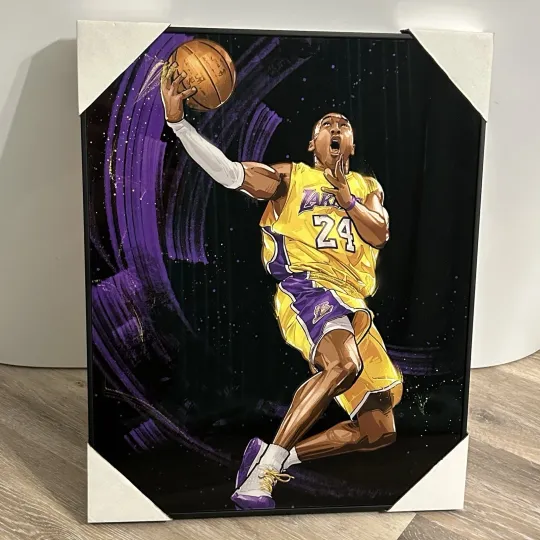 Kobe Bryant LA Lakers Legend #24 Framed Wall Art 16x20 NBA Man Cave Decor