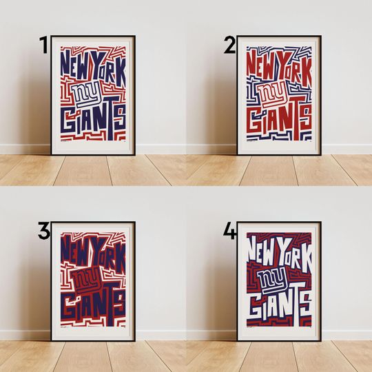 Discover New York Giants Poster  Bold Abstract Football Wall Art (4 options)
