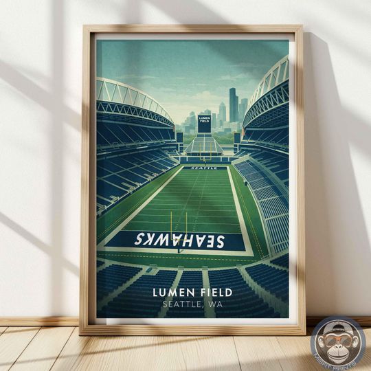Discover Lumen Field Inspired Poster  Minimalist Seattle Football Wall Art Print