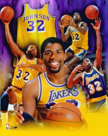 Discover Magic Johnson LEGEND L.A. Lakers Career Collage Premium NBA 20x24 POSTER Print