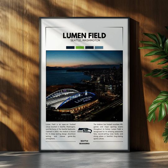 Discover Lumen Field Stadium Poster | Seattle Football Poster Print | football Stadium Poster