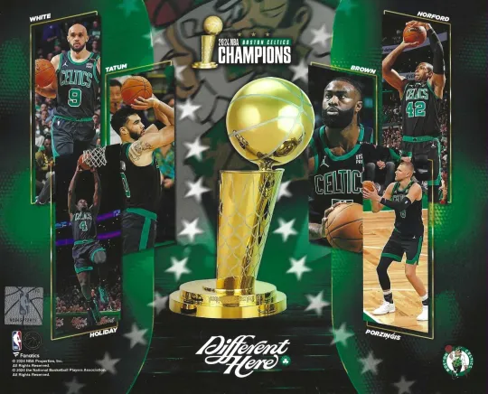 Discover Boston Celtics NBA 2024 Champions Photo Collage 8x10  Photo Poster