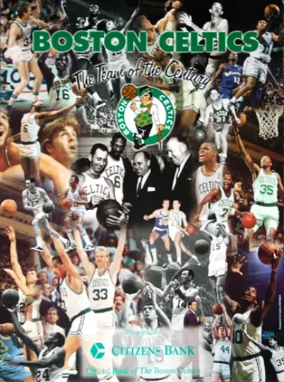 Boston Celtics TEAM OF THE CENTURY 1946-99 All-Time Legends 18x24 Wall POSTER