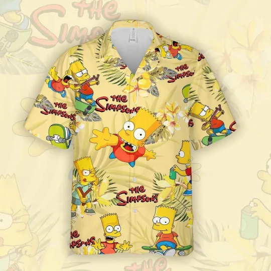 Discover Disney Bart Simpson Hawaiian Shirt Button Down Adult The Simpsons Lovers Shirt