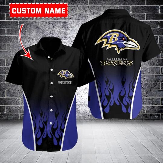Baltimore Ravens Personalized Button Shirt