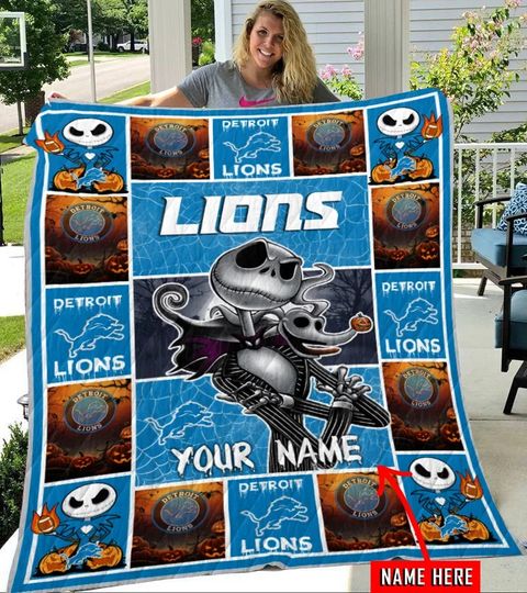 Detroit Lions Fleece Blanket Gift For Fan