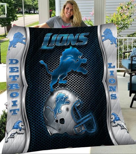 Detroit Lions Fleece Blanket Gift For Fan