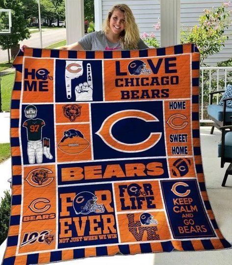 Chicago Bears  Fleece Blanket Gift For Fan