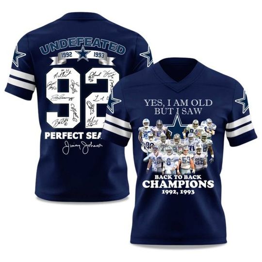 Cowboys Back To Back Champions 2025 V-neck Short Sleeve Jersey