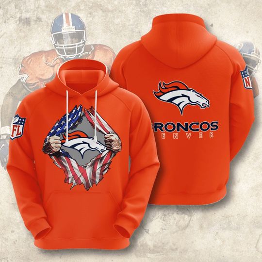 Denver Broncos 3D Graphic Hoodie – Premium Sports Streetwear