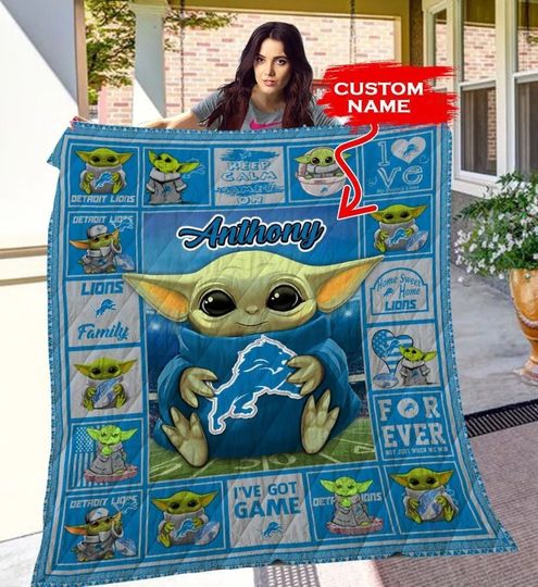 Detroit Lions Fleece Blanket Gift For Fan