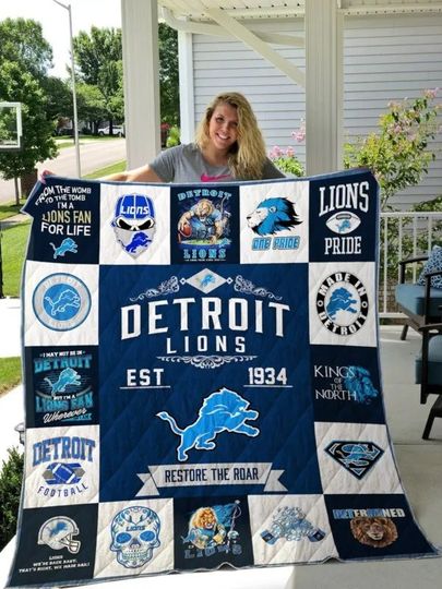 Detroit Lions Fleece Blanket Gift For Fan