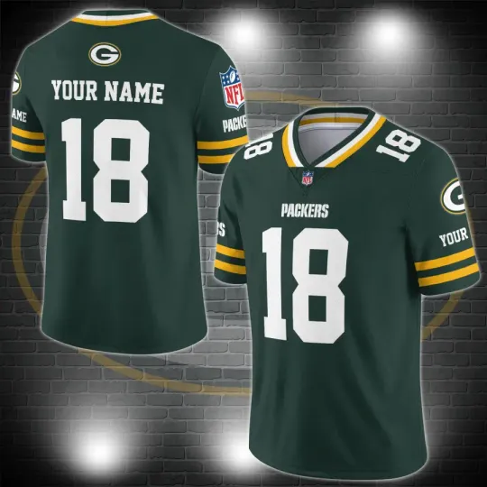 Green Bay Packers Personalized V-neck Football Jersey Sport Gifts For Fan