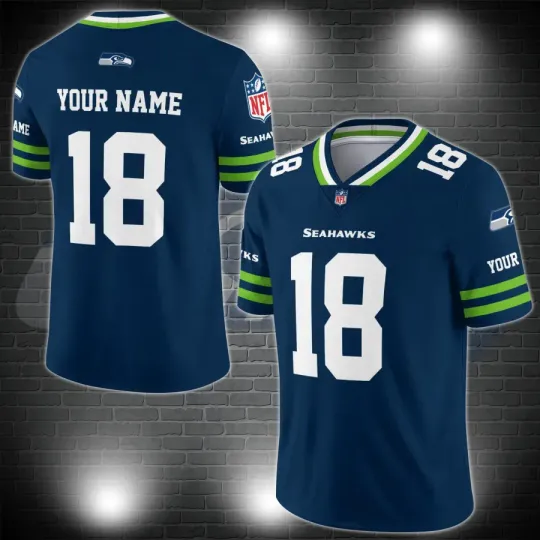 Discover Seattle Seahawks Personalized V-neck Football Jersey Sport Gifts For Fan