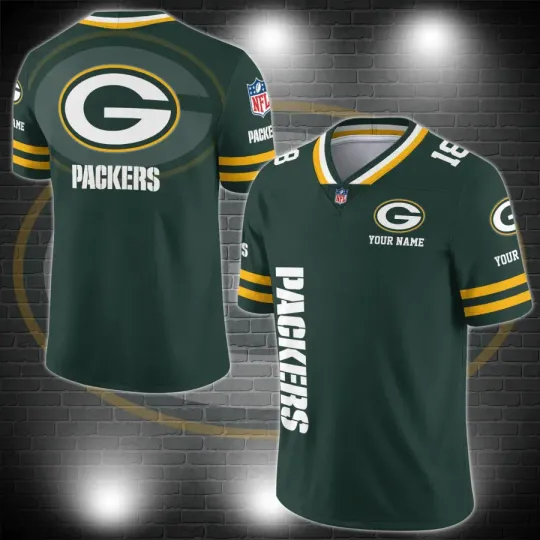Green Bay Packers Personalized V-neck Football Jersey Sport Gifts For Fan