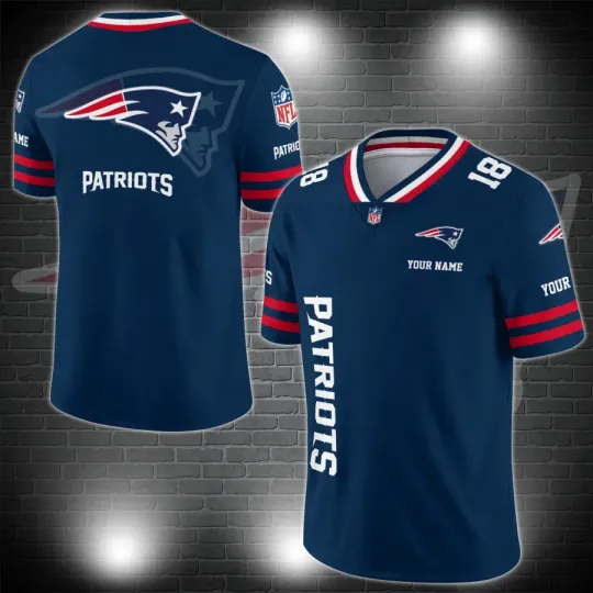 New England Patriots Personalized V-neck Football Jersey Sport Gifts For Fan