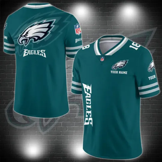 Philadelphia Eagles Personalized V-neck Football Jersey Sport Gifts For Fan