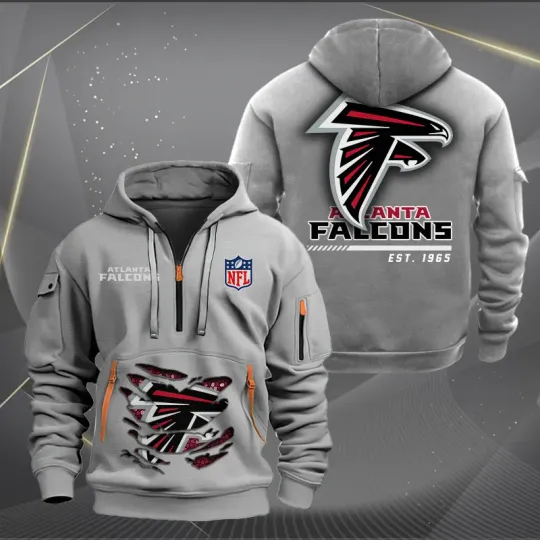 Atlanta Falcons Quarter Zip Hoodie, Tactical Hoodie