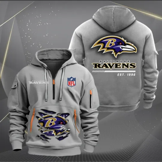 Baltimore Ravens Quarter Zip Hoodie, Tactical Hoodie