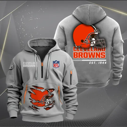 Cleveland Browns Quarter Zip Hoodie, Tactical Hoodie